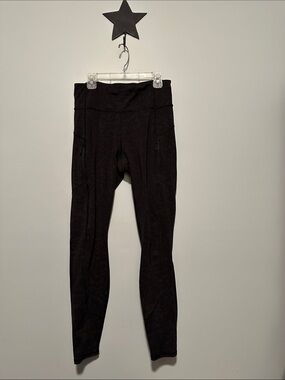Black on black camo Athleta High-Waist Active Leggings with two zipper pockets